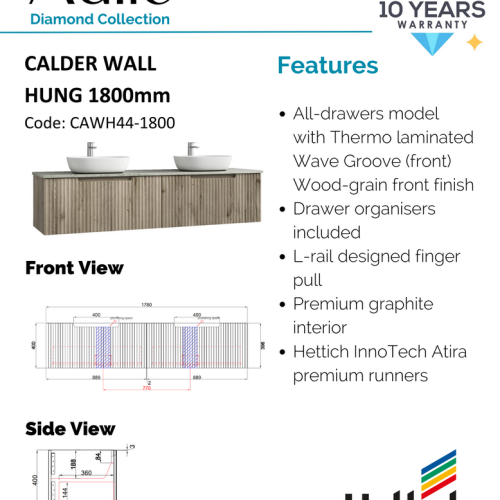 VANITIES - Calder Wall Hung Vanity Cabinet Only