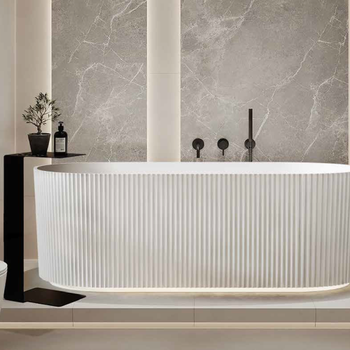 BATHS - GEORGIE Fluted Freestanding Bath - White