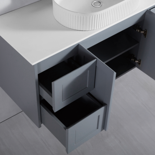 VANITIES - Luna Wall Hung Vanity from w/ Stone Top