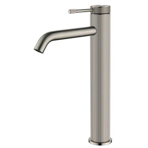 TAPWARE - Mica Fluted Tall Basin Mixer - Brushed Nickel