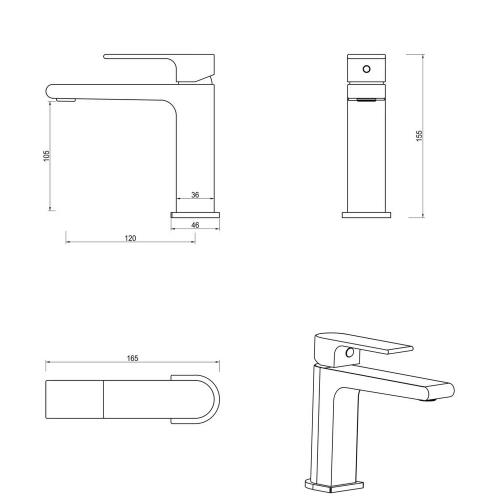 TAPWARE - Beki Basin Mixer - French Gold