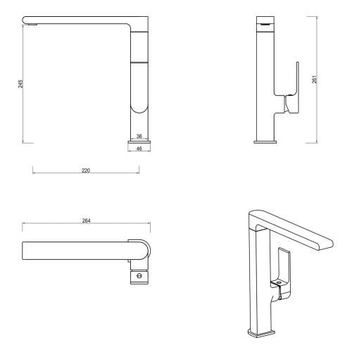 TAPWARE - Beki Sink Mixer - Black
