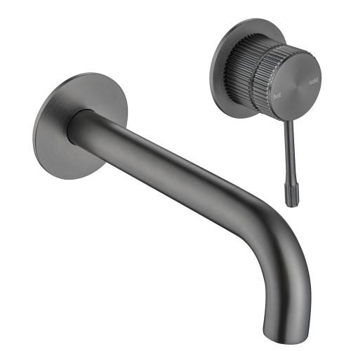 TAPWARE - Mica Fluted Wall-Spout Combo - Gunmetal