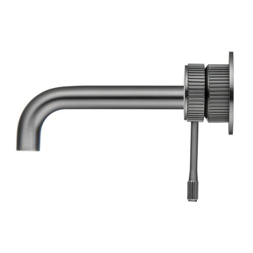 TAPWARE - Mica Fluted Wall-Spout Combo - Gunmetal