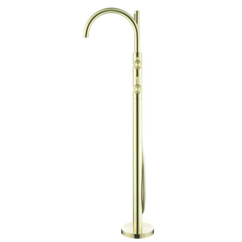 TAPWARE - Mica Fluted Freestanding Bath Mixer with Hand Shower - French Gold