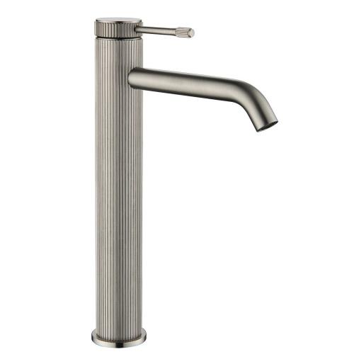 TAPWARE - Mica Fluted Tall Basin Mixer - Brushed Nickel