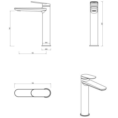 TAPWARE - Lantra Tall Basin Mixer - Black