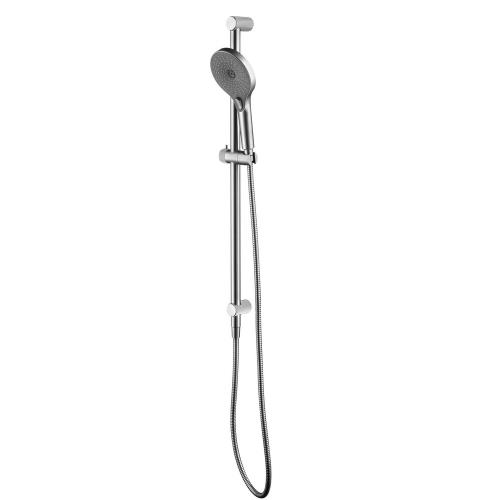SHOWERS - Mica Fluted Shower Rail - Inbuilt Inlet - Brushed Nickel
