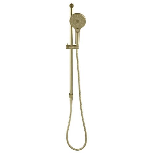 SHOWERS - Mica Fluted Shower Rail - Inbuilt Inlet - French Gold