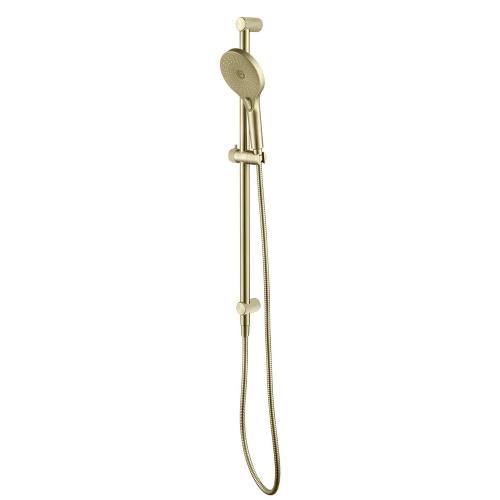 SHOWERS - Mica Fluted Shower Rail - Inbuilt Inlet - French Gold