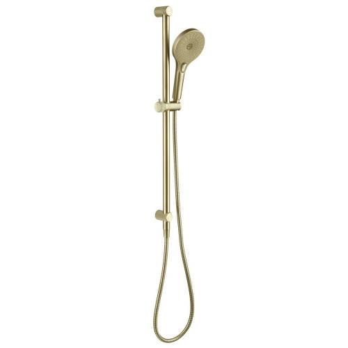 SHOWERS - Mica Fluted Shower Rail - Inbuilt Inlet - French Gold