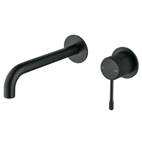 TAPWARE - Mica Fluted Wall-Spout Combo - Black