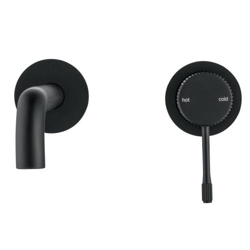 TAPWARE - Mica Fluted Wall-Spout Combo - Black