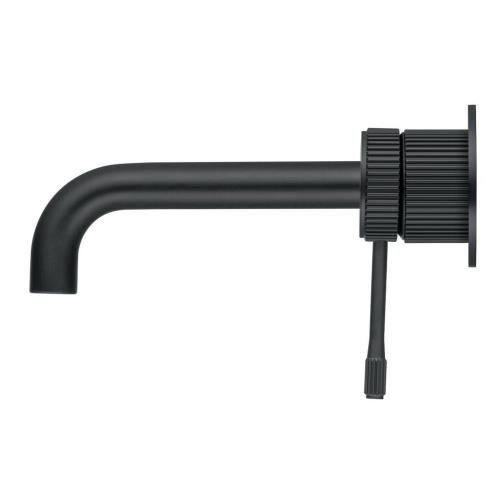 TAPWARE - Mica Fluted Wall-Spout Combo - Black