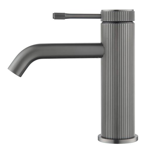 TAPWARE - Mica Fluted Basin Mixer - Gunmetal