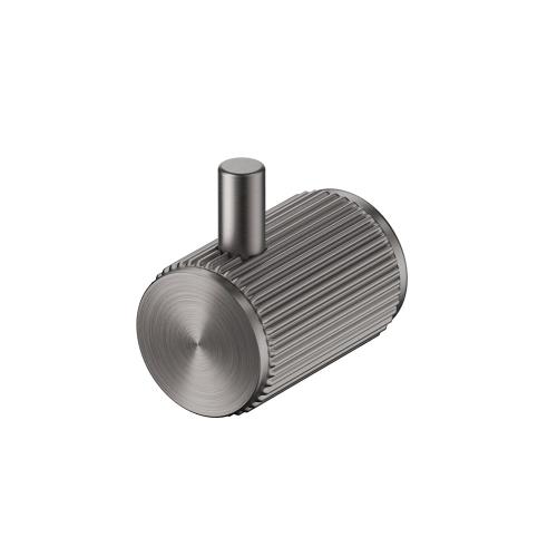 ACCESSORIES - Mica Fluted Robe Hook - Gun Metal Grey