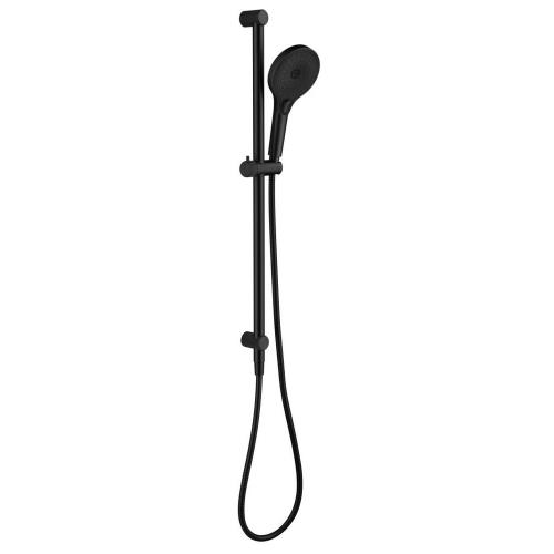 TAPWARE - Mica Fluted Shower Rail - Inbuilt Inlet - Black