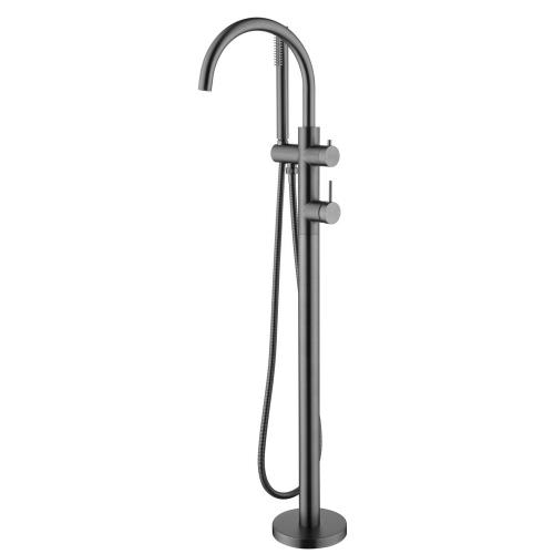 TAPWARE - Mica Freestanding Bath Mixer w/ Handshower - Gun Metal Grey