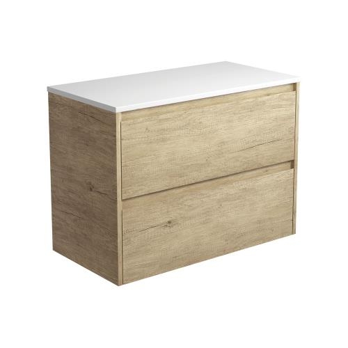 VANITIES - Amato Scandi Oak Wall Hung Vanity w/ Ceramic Top