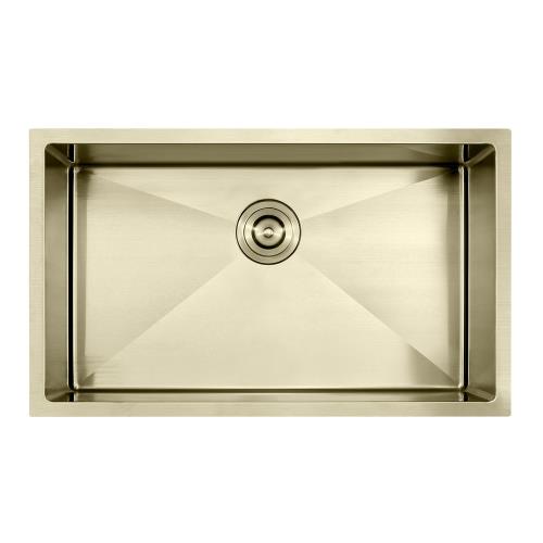 KITCHEN & LAUNDRY - Atlas Single Bowl Under Mount Sink - Brushed Gold