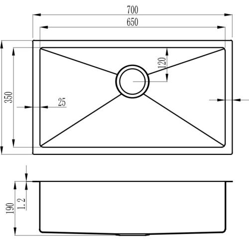 SINKS AND TROUGHS - Atlas Single Bowl Under Mount Sink - Gold