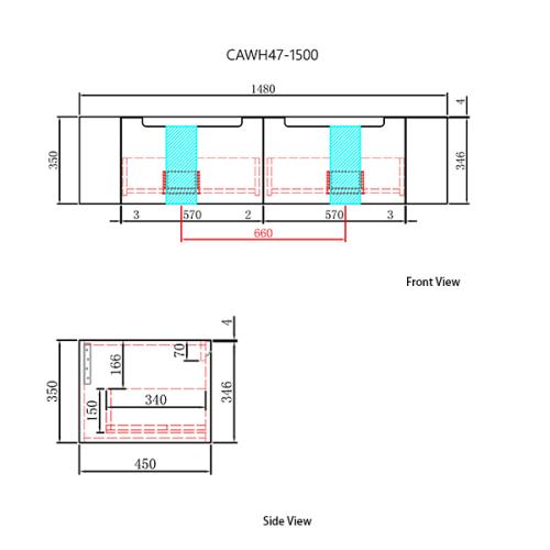 VANITIES - Carita Wall Hung Vanity