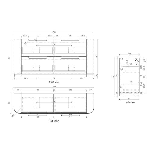 VANITIES - Curva Floor Vanity w/ Premium Stone Top