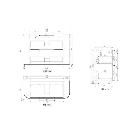 VANITIES - Curva Floor Vanity w/ Stone Top