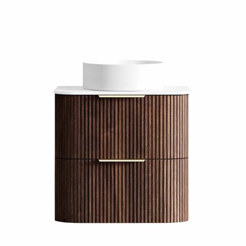 VANITIES - Havana Wall Hung Vanity - Sable Walnut, 600mm