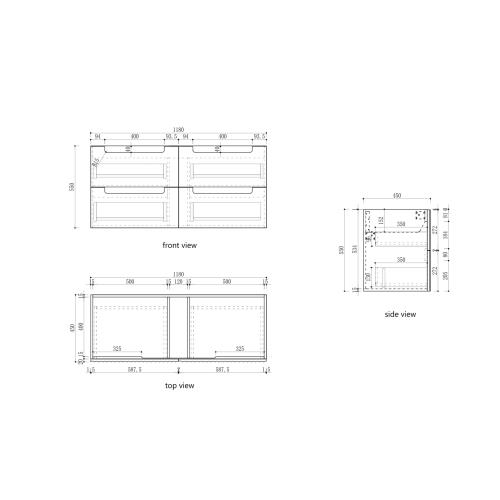VANITIES - Lovina Tier Wall Hung Vanity Cabinet Only