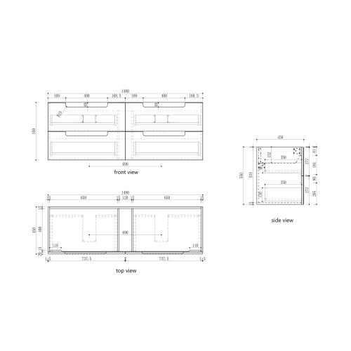 VANITIES - Lovina Tier Wall Hung Vanity Cabinet Only