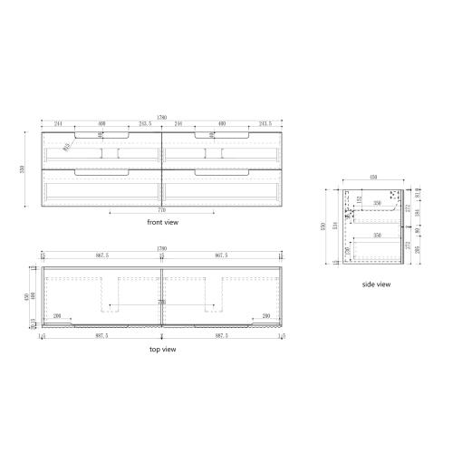 VANITIES - Lovina Tier Wall Hung Vanity w/ Ceramic Top