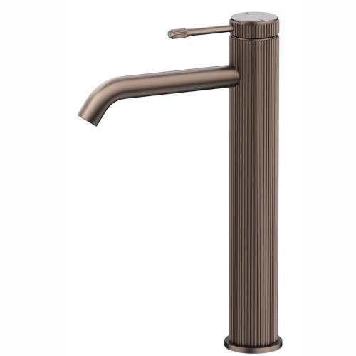 TAPWARE - Mica Fluted Tall Basin Mixer - Dusk Bronze