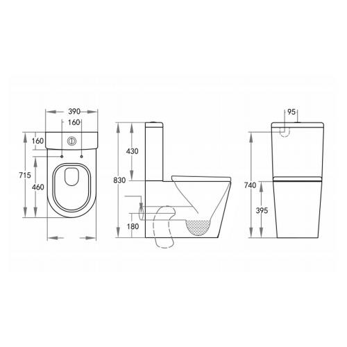 TOILETS - Avery Wall Faced Toilet Suite - 