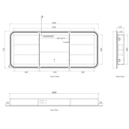 MIRRORS AND CABINETS - Newport LED Shaving Cabinets