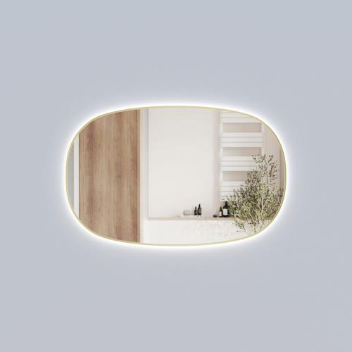 MIRRORS AND CABINETS - Valmont Horizontal 1100mm LED Mirror - Brushed Gold
