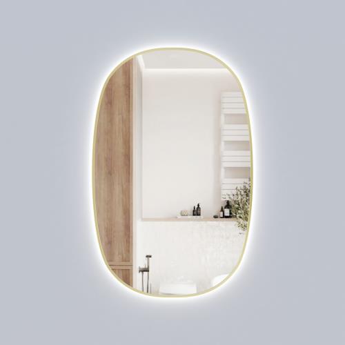 MIRRORS AND CABINETS - Valmont Vertical 580mm LED Mirror - Brushed Gold