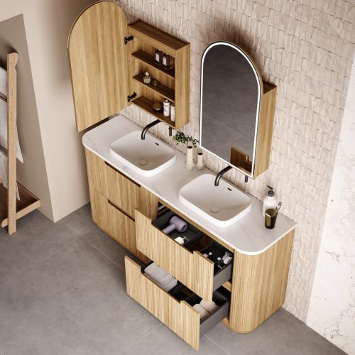 VANITIES - Varcelli Floor Vanity Cabinet w/ Premium Stone Top