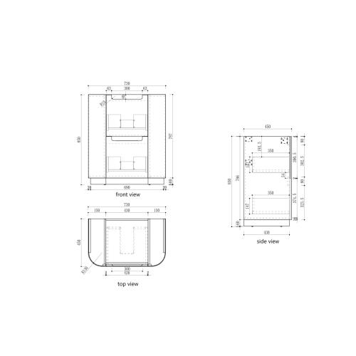 VANITIES - Varcelli Floor Vanity Cabinet w/ Stone Top